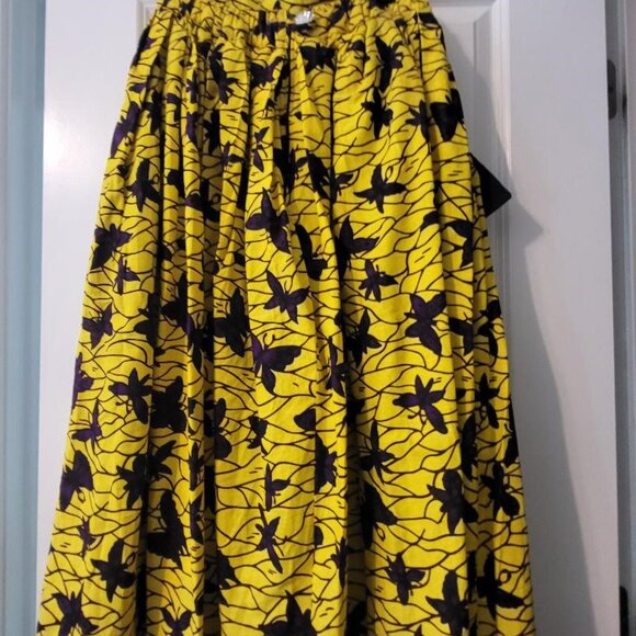 Ankara Wax Print Midi Skirt - Picture 2 of 4